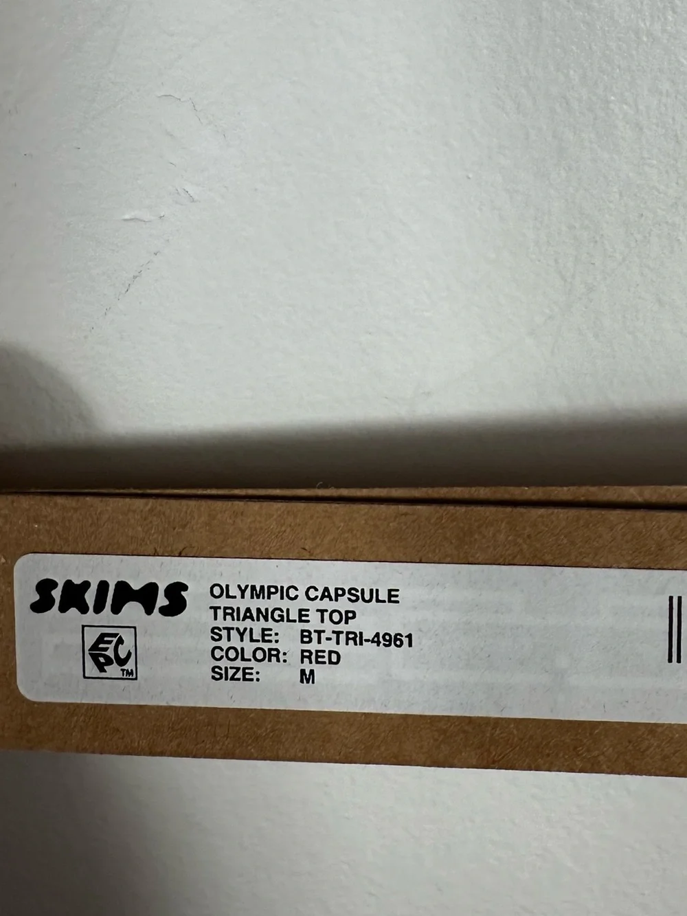 SKIMS‎ Team USA Olympic Signature Swim Triangle Bikini Top Red M Paris 2024